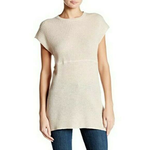 CULLEN mixed knit cashmere tunic pullover sweater in oatmeal Size M / L NEW - Picture 6 of 6